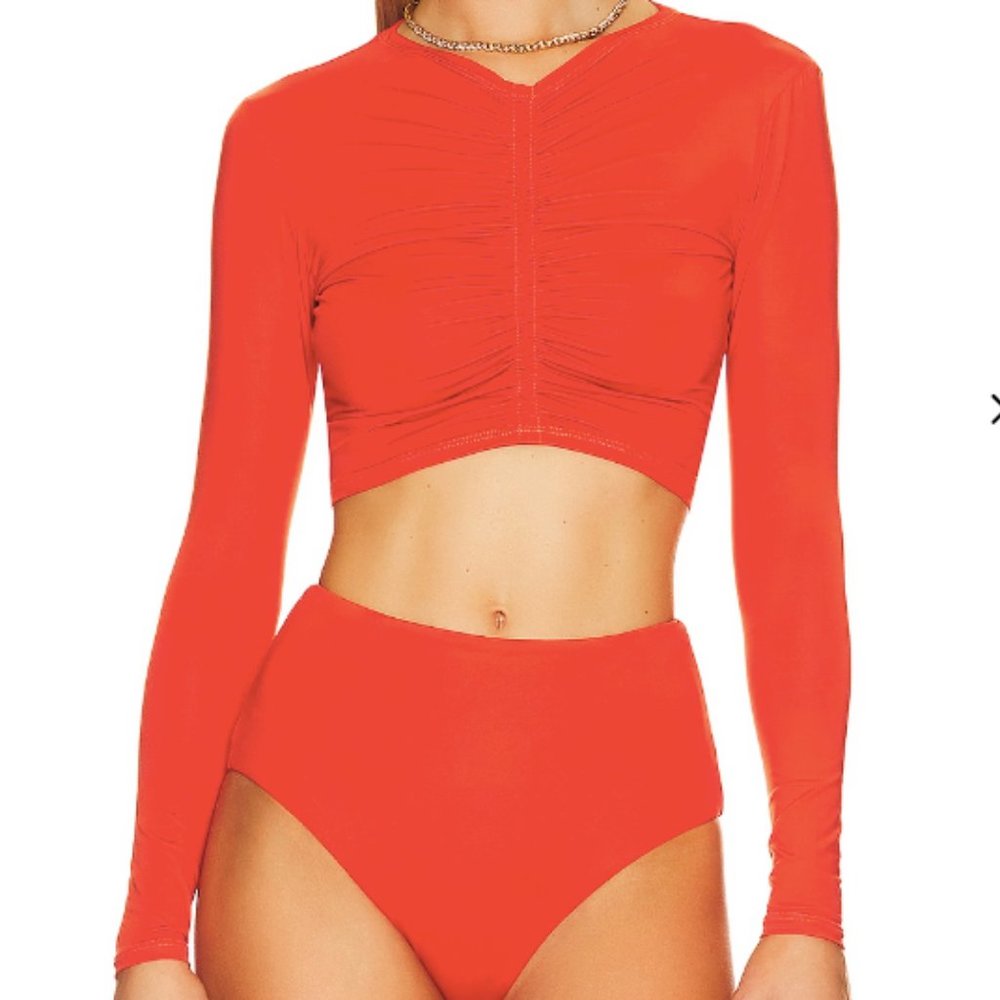 NWT A.L.C. Ansel Rash Guard in Red Clay